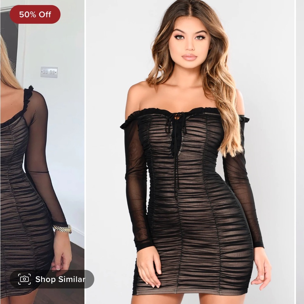 Fashion Nova Maura Mesh Dress - EUC